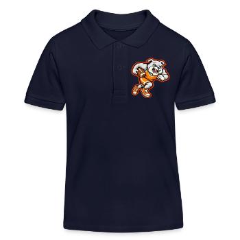 Mascotte de force de course du football Bulldog - Polo enfant bio Stanley/Stella - bleu marine - Devant
