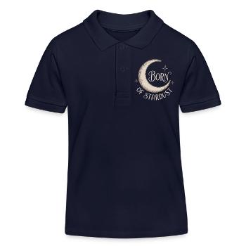 Né de la poussière d’étoiles - Lune mystique - Polo enfant bio Stanley/Stella - bleu marine - Devant