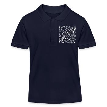 Line Dance Cowboy Flair - Kids Organic Polo Shirt by Stanley/Stella - navy - Front