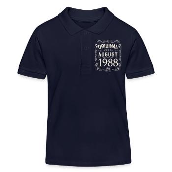 Vintage - Original since August 1988 Geburtstag - Kinder Organic Poloshirt Mini Sprinter von Stanley/Stella - Navy - Vorne