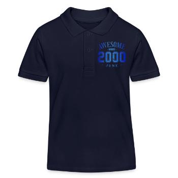 June 2000 - Birthday in June Awesome - Kids Organic Polo Shirt by Stanley/Stella - navy - Front
