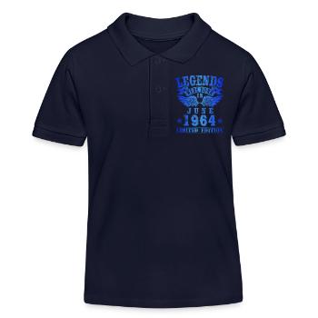 Legends were born in June 1964 Birthday - Kids Organic Polo Shirt by Stanley/Stella - navy - Front
