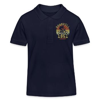 Geburtstag Downhill Fahrrad Bike January 1951 - Kinder Organic Poloshirt Mini Sprinter von Stanley/Stella - Navy - Vorne