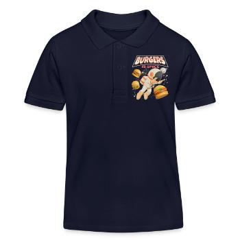 Hamburger lustiger Spruch Burger-Hamburger - Polo enfant bio Stanley/Stella - bleu marine - Devant