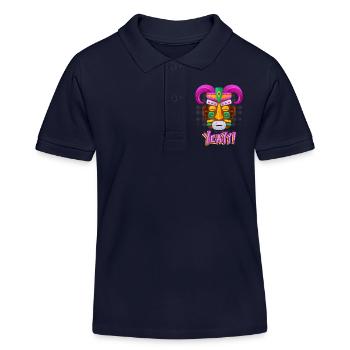 Aztecs, Mayan culture, tribal culture folklore mask - Kids Organic Polo Shirt by Stanley/Stella - navy - Front