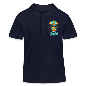 Aztecs, Mayan culture, tribal culture folklore mask - Kids Organic Polo Shirt by Stanley/Stella - navy - Front