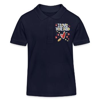 Father, Father's Day, Daddy-Daddy, Dad-Daddy Saying - Kids Organic Polo Shirt by Stanley/Stella - navy - Front