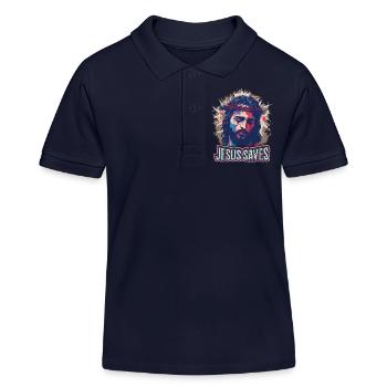 Jésus-Christ avec la couronne d’épines sur le chemin de la Passion - Polo enfant bio Stanley/Stella - bleu marine - Devant