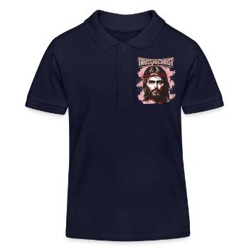 Jésus-Christ avec la couronne d’épines dicton chrétien - Polo enfant bio Stanley/Stella - bleu marine - Devant