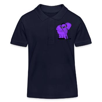 Drôle d’éléphant rose DJ mixer Musique de fête - Polo enfant bio Stanley/Stella - bleu marine - Devant