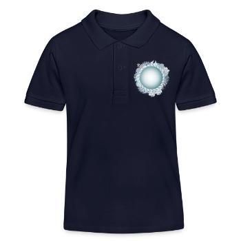 Cadre maritime avec corde et look récif corallien - Polo enfant bio Stanley/Stella - bleu marine - Devant