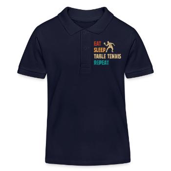Eat - Sleep - Table Tennis - Repeat - Kinder Organic Poloshirt Mini Sprinter von Stanley/Stella - Navy - Vorne