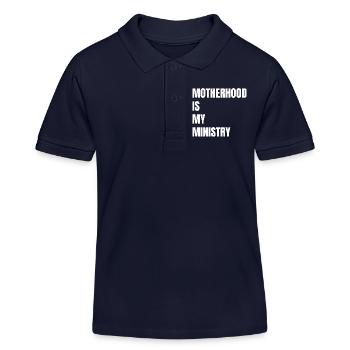 Mom Life Mama Mutterschaft Ist Mein Ministerium - Kinder Organic Poloshirt Mini Sprinter von Stanley/Stella - Navy - Vorne