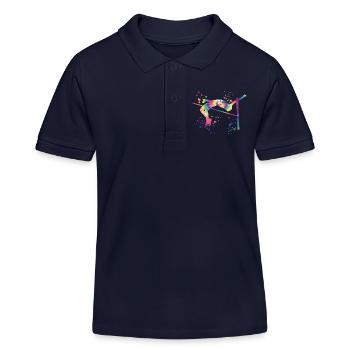 Saut en hauteur Aquarelle Saut en hauteur - Polo enfant bio Stanley/Stella - bleu marine - Devant