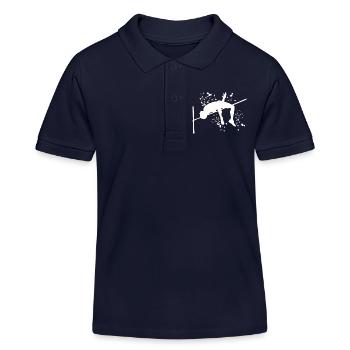 Saut en hauteur Aquarelle Saut en hauteur - Polo enfant bio Stanley/Stella - bleu marine - Devant