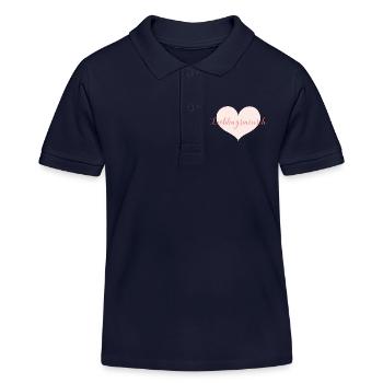 Lieblingsmensch mit Herz - Kinder Organic Poloshirt Mini Sprinter von Stanley/Stella - Navy - Vorne
