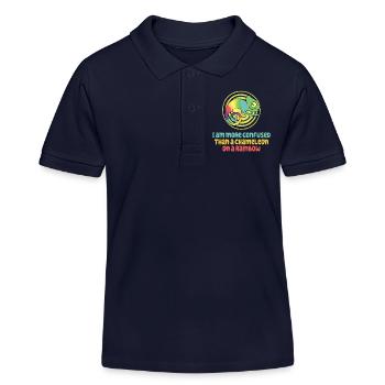 Ich Bin Verwirrter Als Ein Chamäleon - Kinder Organic Poloshirt Mini Sprinter von Stanley/Stella - Navy - Vorne