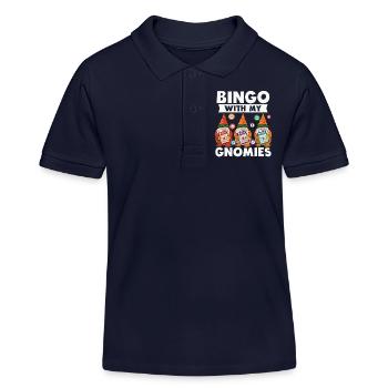 Bingo avec mes gnomies Bingo amusant - Polo enfant bio Stanley/Stella - bleu marine - Devant