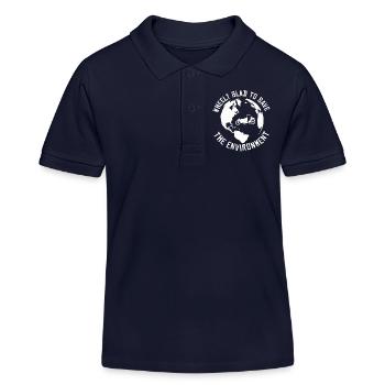 Wheely Glad Environmental Cargo Cargo Bike - Kids Organic Polo Shirt by Stanley/Stella - navy - Front