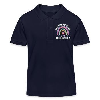 Mom Life Mama Mutterschaft Ist Mein Ministerium - Kinder Organic Poloshirt Mini Sprinter von Stanley/Stella - Navy - Vorne