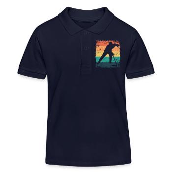 Eishockeyspieler Vintage Eishockey - Kinder Organic Poloshirt Mini Sprinter von Stanley/Stella - Navy - Vorne