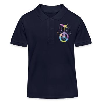 Unicycliste monocycle monocycle - Polo enfant bio Stanley/Stella - bleu marine - Devant