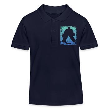 Eishockeyspieler Vintage Eishockey - Kinder Organic Poloshirt Mini Sprinter von Stanley/Stella - Navy - Vorne