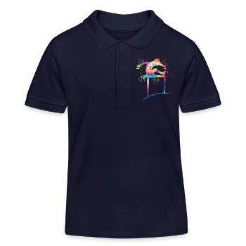 Hürdenlauf Hindernislauf Kinder Hürdenlauf - Kinder Organic Poloshirt Mini Sprinter von Stanley/Stella - Navy - Vorne