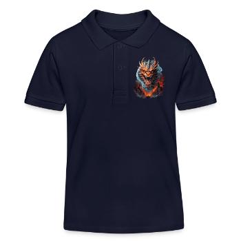 DRAGON MIDNIGHT BLAZE: CITY IN FLAMES AND HAVOC - Kids Organic Polo Shirt by Stanley/Stella - navy - Front