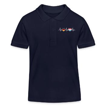 Luxembourg Allemagne Drapeau Allemand Luxembourgeois - Polo enfant bio Stanley/Stella - bleu marine - Devant