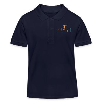 Retro Golf Golfen Herzchlag Golfer - Kinder Organic Poloshirt Mini Sprinter von Stanley/Stella - Navy - Vorne