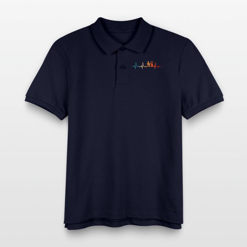 Programmer Retro Heartbeat Computer Scientist code Kids Organic Polo Shirt by Stanley/Stella