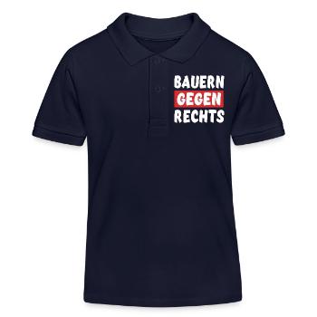 Bauern Gegen Rechts - Rechts Nein Danke - Kinder Organic Poloshirt Mini Sprinter von Stanley/Stella - Navy - Vorne