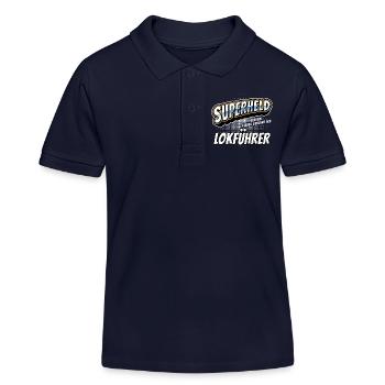 Superheld, clever getarnt als Lokführer - Kinder Organic Poloshirt Mini Sprinter von Stanley/Stella - Navy - Vorne