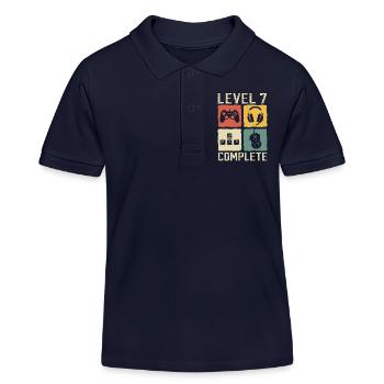 7. Geburtstag Level 7 Complete Gamer 7 Jahre - Kinder Organic Poloshirt Mini Sprinter von Stanley/Stella - Navy - Vorne