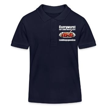 Currywurst - Mein Lieblingsgemüse - Fast Food - Kinder Organic Poloshirt Mini Sprinter von Stanley/Stella - Navy - Vorne