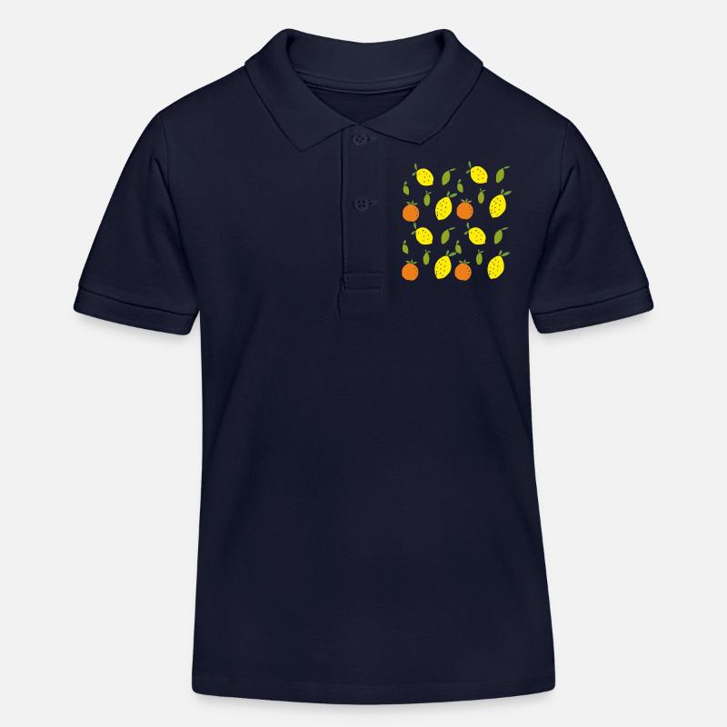 Oranges, citrons, citrons verts - Polo enfant bio Stanley/Stella - bleu marine