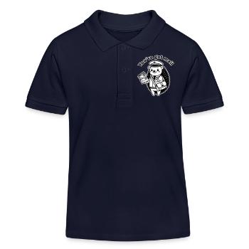 Mailman Hedgehog - "You've got mail" Design - Kids Organic Polo Shirt by Stanley/Stella - navy - Front