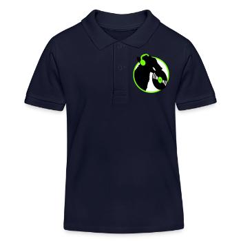 Hund DJ Musik Auflegen Club Disko Schallplatte Fun - Kinder Organic Poloshirt Mini Sprinter von Stanley/Stella - Navy - Vorne