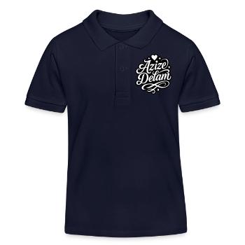 Azize Delam Amour persan - Polo enfant bio Stanley/Stella - bleu marine - Devant