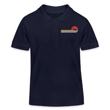 retro pplongeur plongée sous-marine t-shirt diving - Polo enfant bio Stanley/Stella - bleu marine - Devant