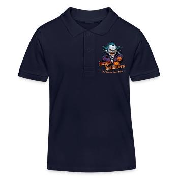 Halloween Vampir Mit Kürbissen - Kinder Organic Poloshirt Mini Sprinter von Stanley/Stella - Navy - Vorne