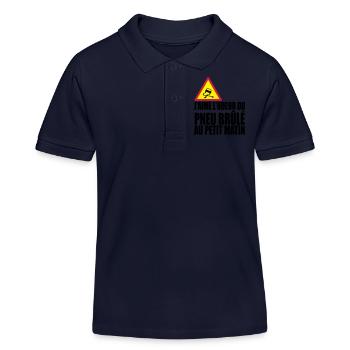 Pneu le matin - Polo enfant bio Stanley/Stella - bleu marine - Devant