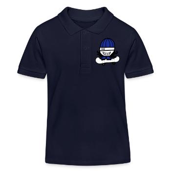 Skateboarder - Polo enfant bio Stanley/Stella - bleu marine - Devant
