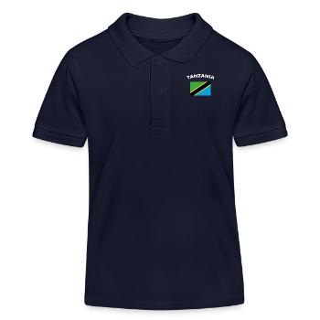 J'adore les racines d'amour de la maison de la maison TANZANIE - Polo enfant bio Stanley/Stella - bleu marine - Devant