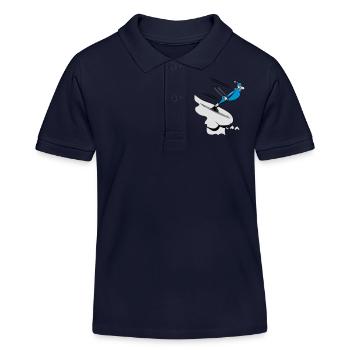 Winter Urlaub ski abfahrt witzig comic - Kinder Organic Poloshirt Mini Sprinter von Stanley/Stella - Navy - Vorne