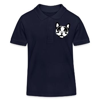 Dog - French Bulldog - Polo enfant bio Stanley/Stella - bleu marine - Devant