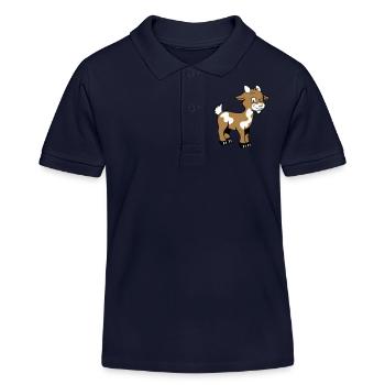 Ziege freundlich lieb - Kinder Organic Poloshirt Mini Sprinter von Stanley/Stella - Navy - Vorne