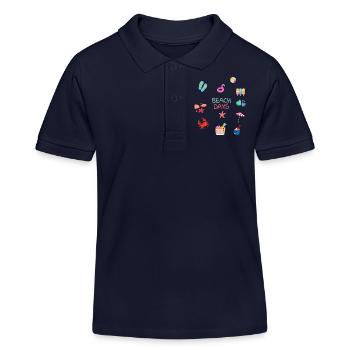 Beach Days - Kids Organic Polo Shirt by Stanley/Stella - navy - Front