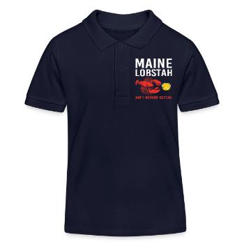 Languste Meeresfrüchte Maine Lobster Hummer - Kinder Organic Poloshirt Mini Sprinter von Stanley/Stella - Navy - Vorne